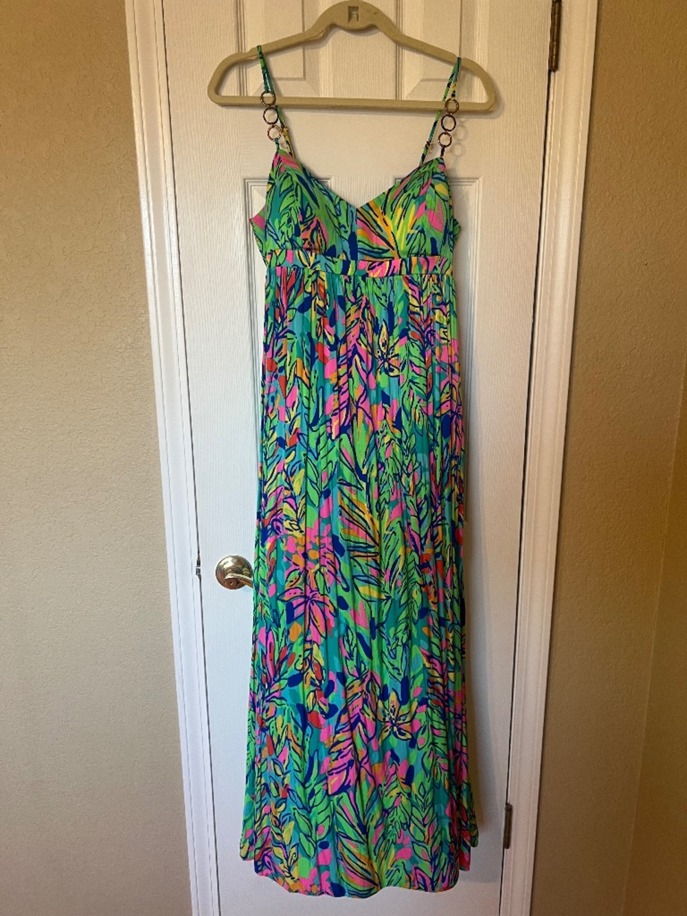 Lilly Pulitzer Multicolor RARE Hot Spot Giraffe Joanna Maxi Dress Size 8